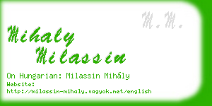 mihaly milassin business card